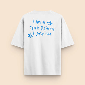 T-shirt "i am a star because i just am" oversize blanc Sunwashed Club