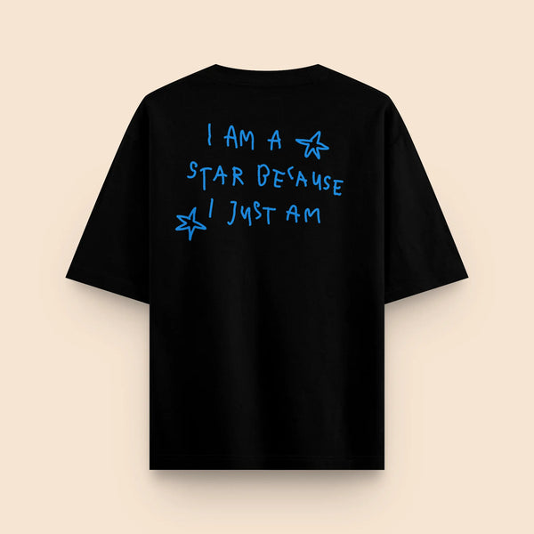T-shirt "i am a star because i just am" oversize noir Sunwashed Club