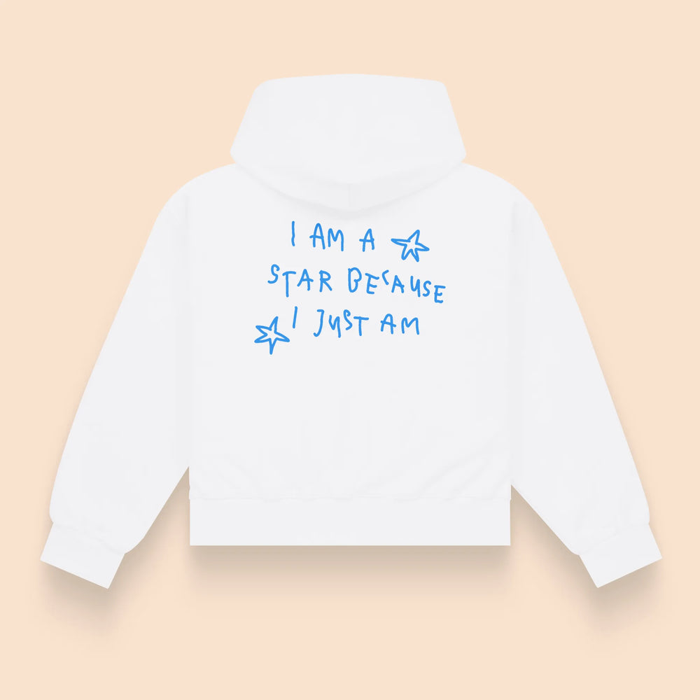 Hoodie i am a star because i just am oversize blanc – Sunwashed Club