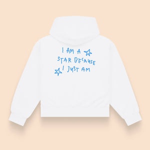 Hoodie i am a star because i just am oversize blanc – Sunwashed Club