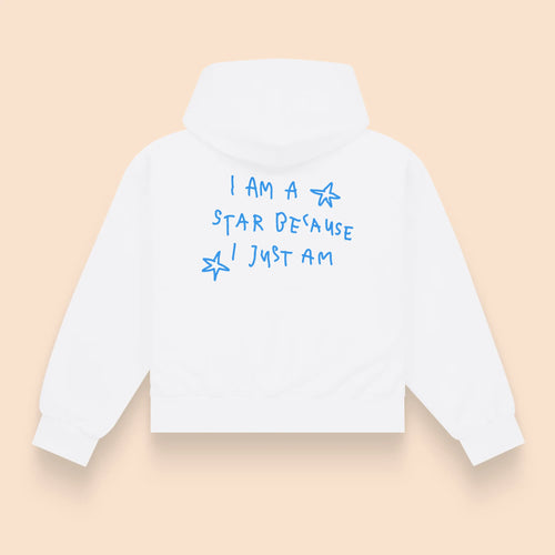 Hoodie i am a star because i just am oversize blanc – Sunwashed Club