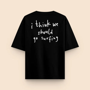T-shirt "I Think We Should Go Surfing" oversize noir Joseph Atelier