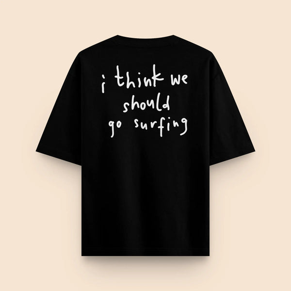 T-shirt "I Think We Should Go Surfing" oversize noir Joseph Atelier